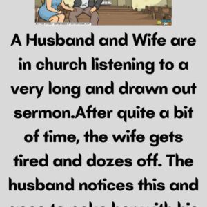 A husband and wife are at a church