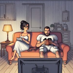 A newlywed couple had just moved into their first home.