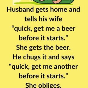 Husband gets home and tells his wife