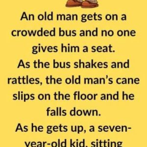 An old man gets on a crowded bus