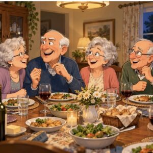 Video: Two elderly couples were having dinner