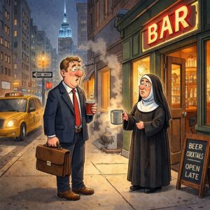 A guy was in New York on a business trip