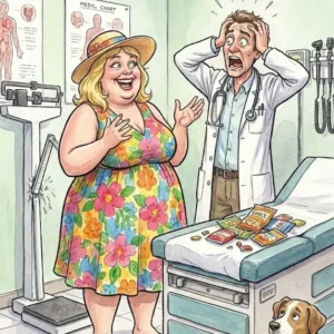 A blonde is overweight